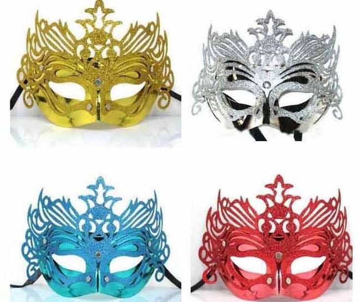 Vrouwen Prinses Kroon Filigraan Bruiloft Masker Halloween Dance Party Masker Bloemen Keizerskroon Phantom Venetiaanse Eye Masker Maskerade