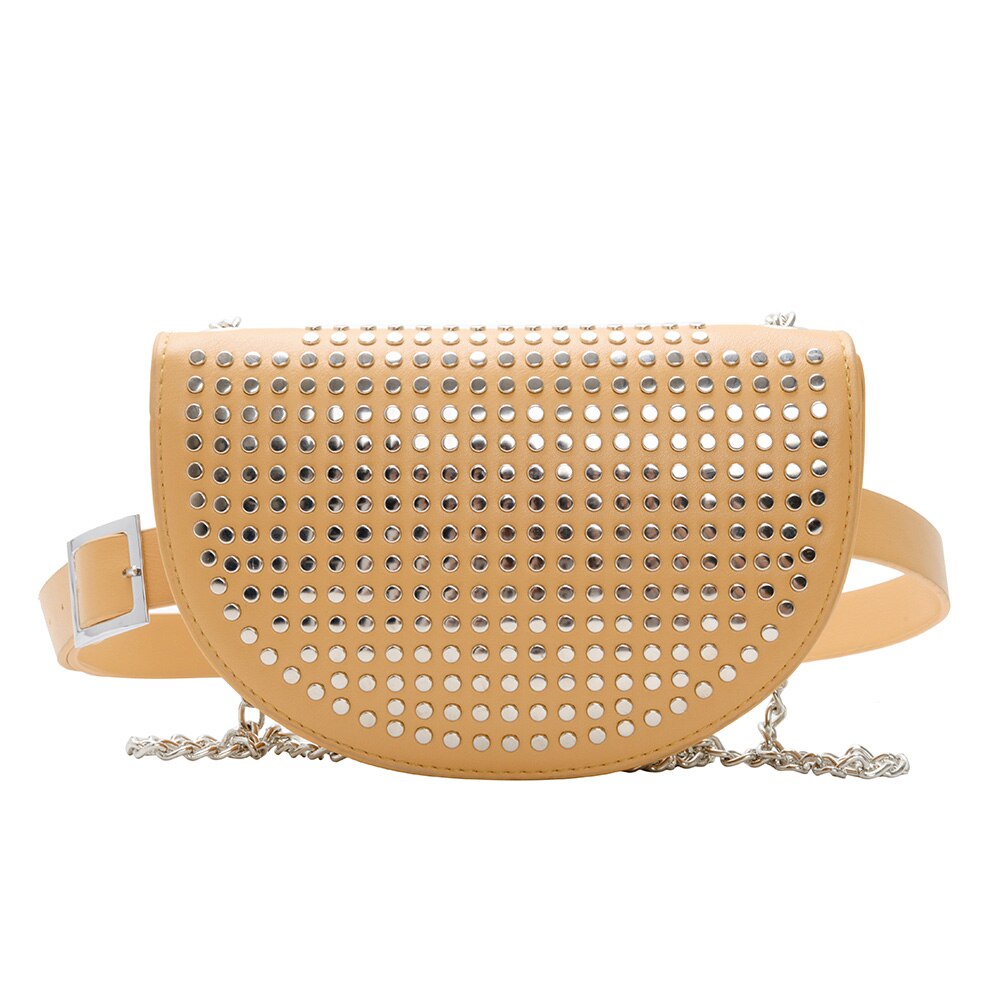 Bolso de hombro tipo bandolera Retro para mujer, cadena semicircular para mujer, pequeño bolso de pecho, bolso de compras de piel sintética, bolsos de viaje tipo mensajero: Amarillo