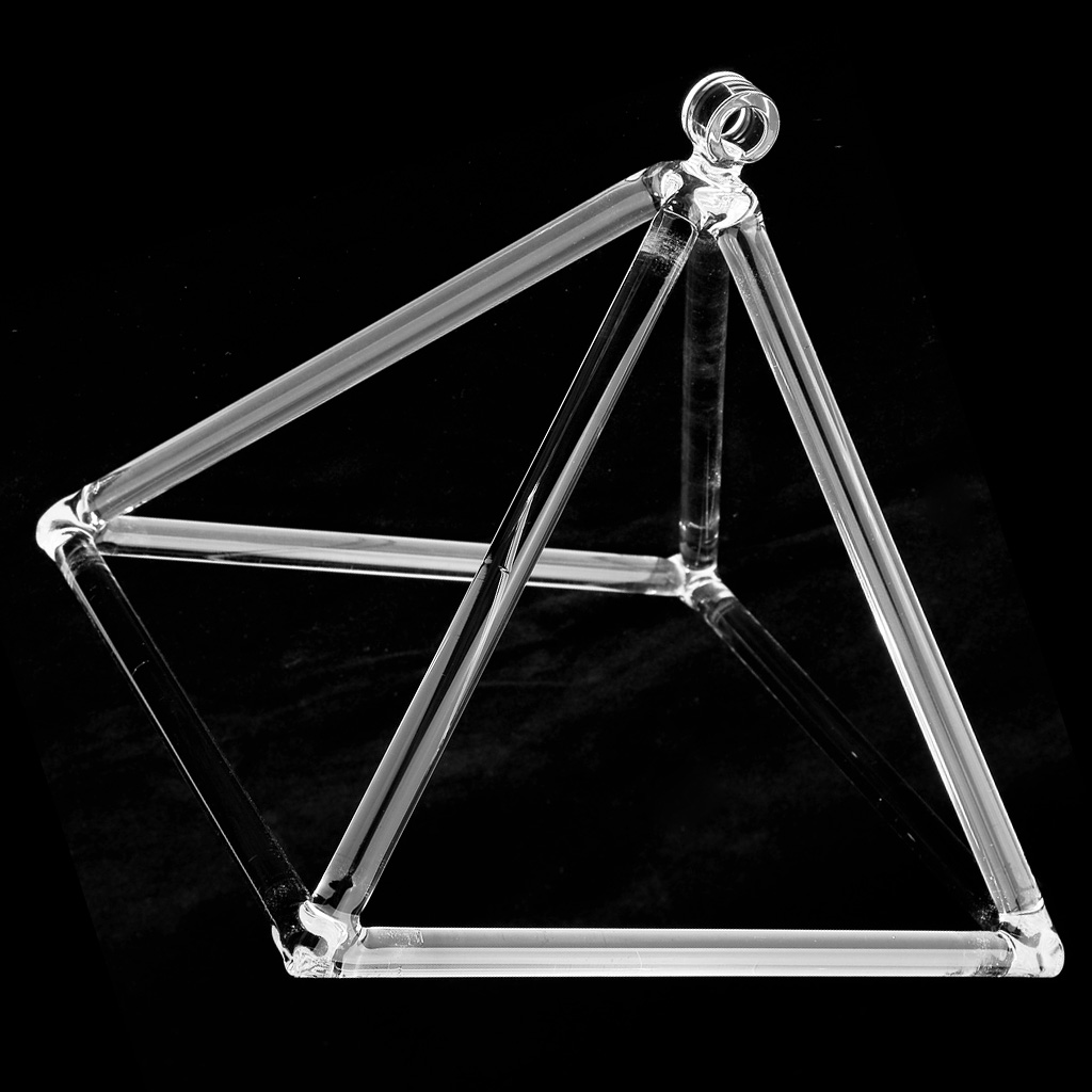Bol de chant en cristal, Triangle pyramide de chant Transparent 10 en une Note, bol de Yoga artisanal