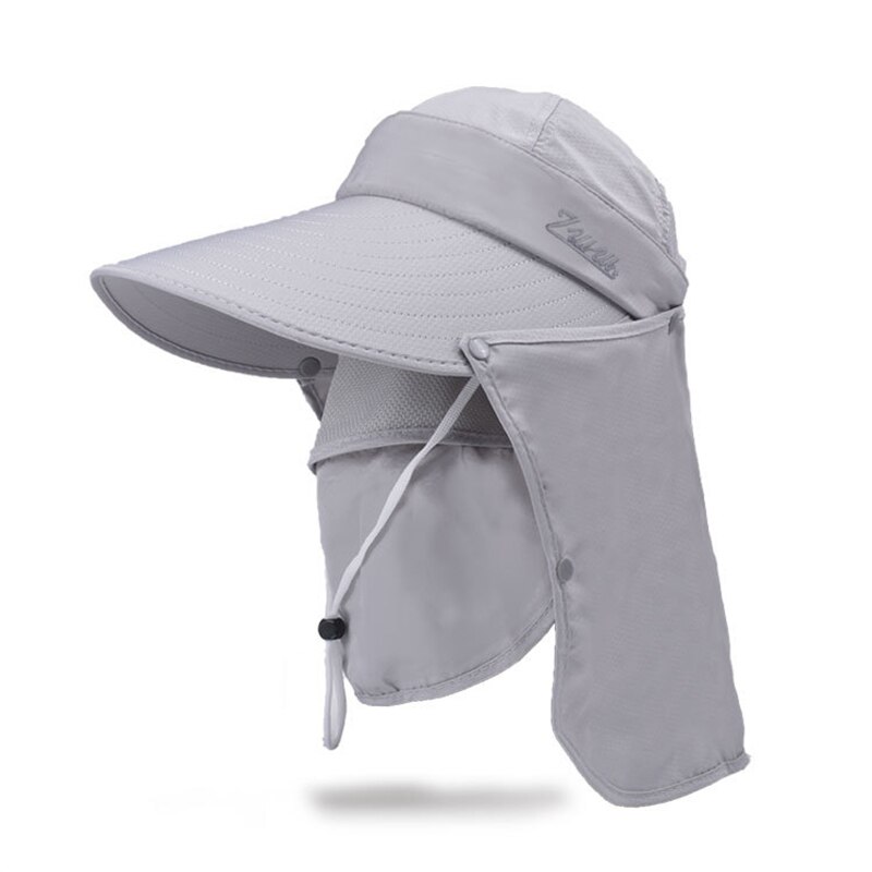 K117 Women's Outdoor Summer Sun Hat, Big Brimmed hat, Cycling, Doing Farm Work, Sun Protection, UV Protection Face Sun Hat: Gray