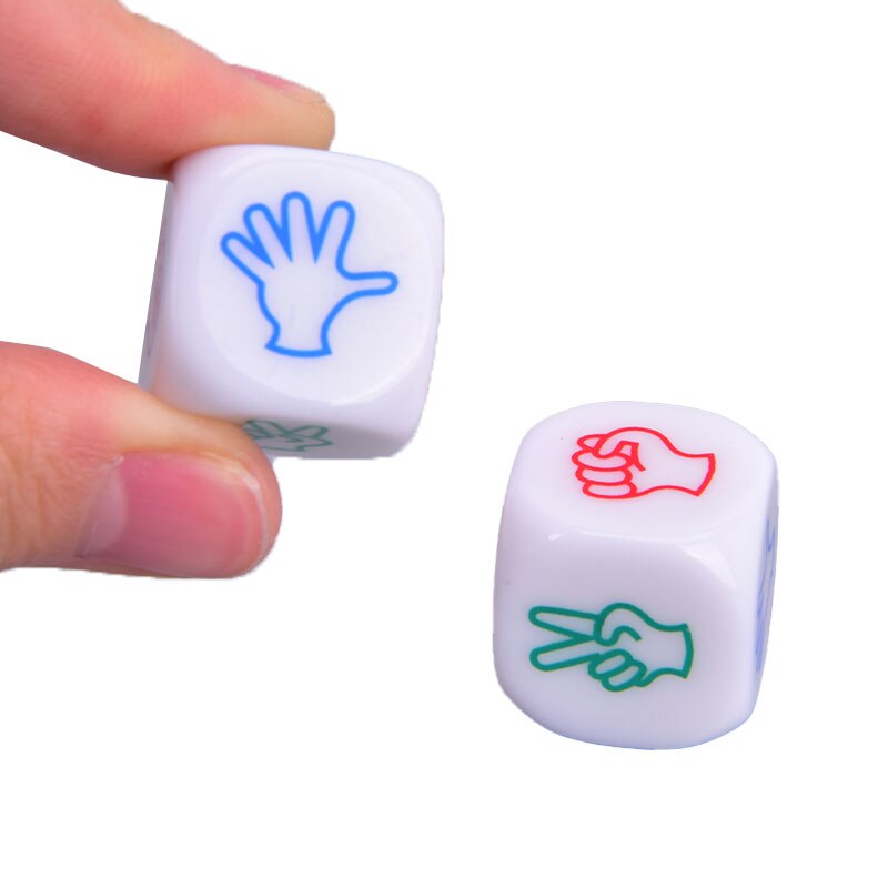2Pcs Dice Games Toy Finger-guessing Game Dice Rock Paper Scissors Game