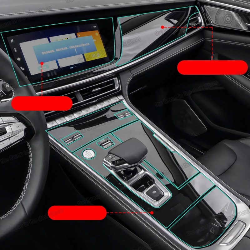 Lsrtw 2017 til changan  cs85 gennemsigtig anti-ridse beskyttende bil gear instrumentbræt skærm film klistermærke gps lcd