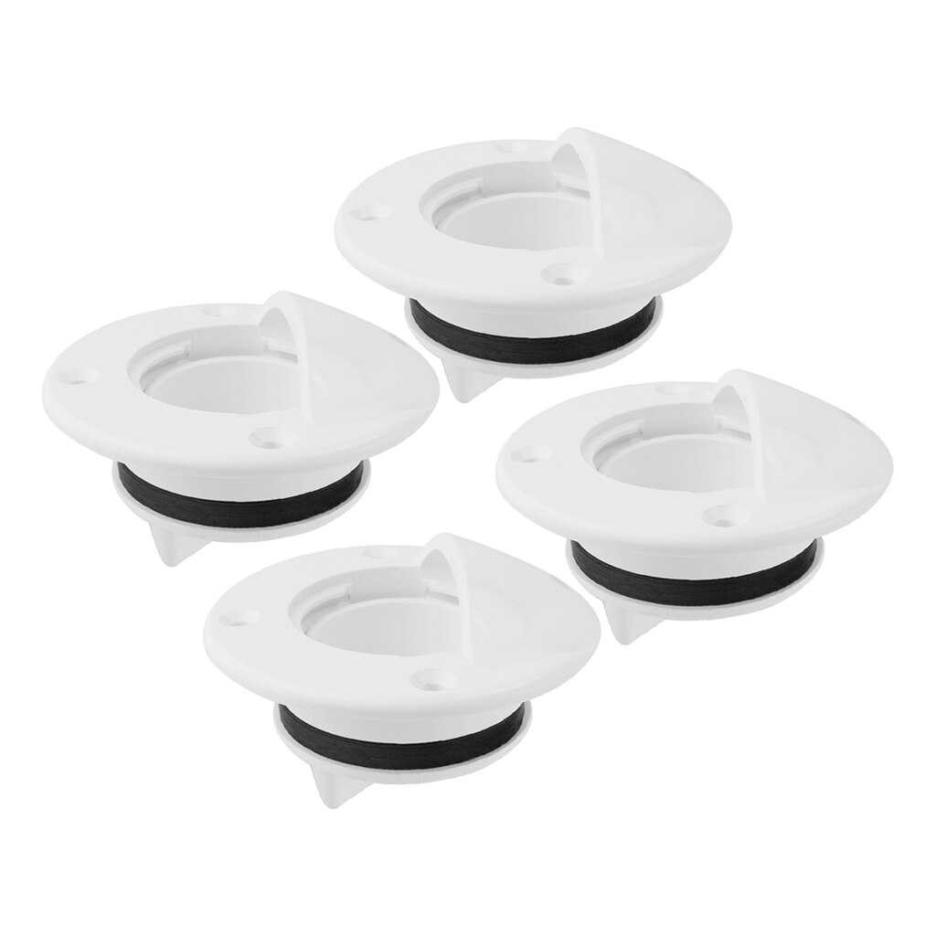 4-set Nylon Boat Transom Deck Mount Drain Scupper Valve Screw Cap Stopper
