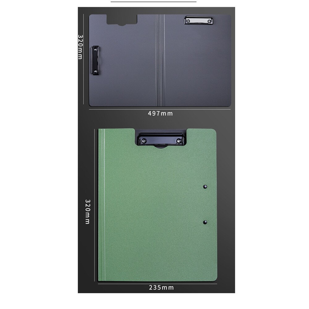 A4 File Folder Clipboard Writing Pad Memo Clip Board Double Clips Test Paper Storage Organizer School Supplies Office Stationary