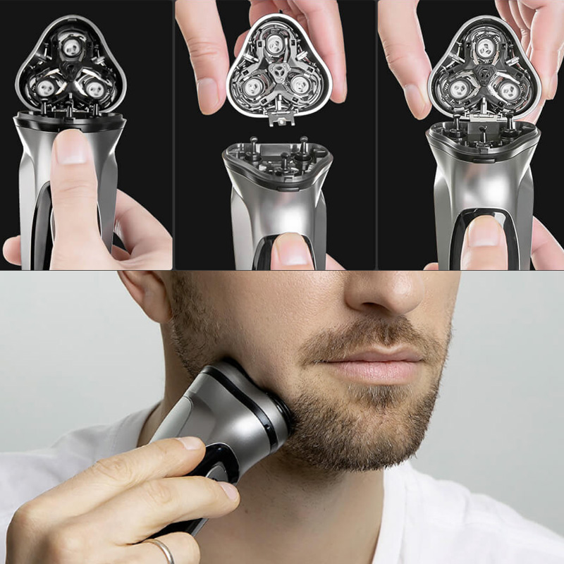 Youpin Enchen Black Stone 3D Float ShaverHead Double Rings Razor Cutter Heads CutterHead for Men Placement ShaverHead