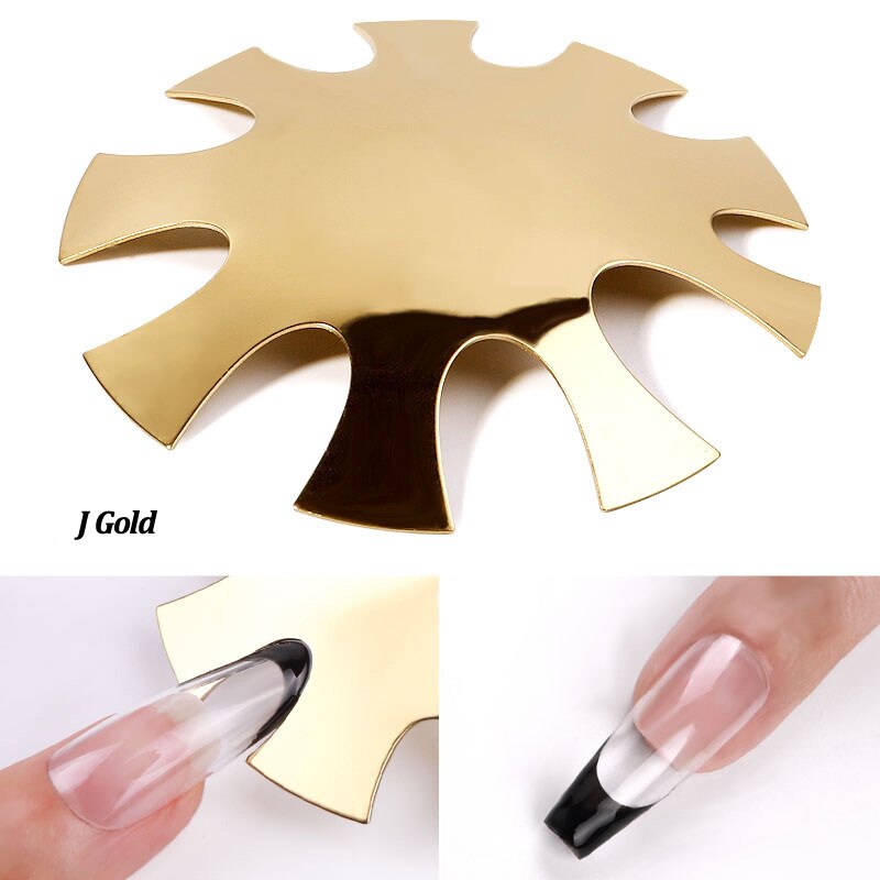 Pro 12 Style Easy French Smile Cut V Line Edge Trimmer Nail Cutter Almond Nail Stencil Styling Mold French Manicure Tools