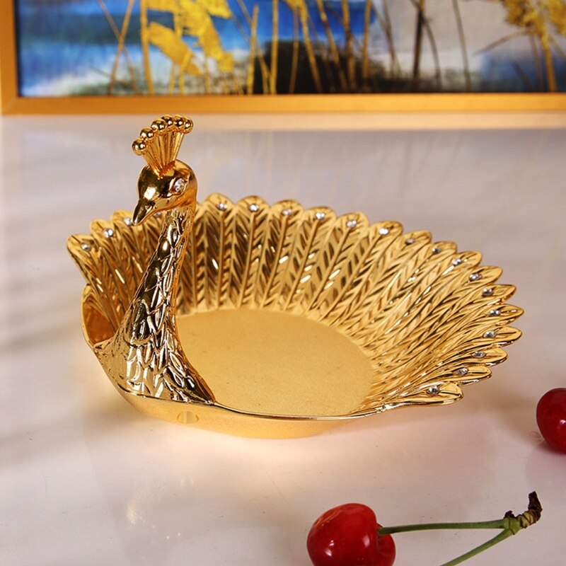 Pfau bilden Obst Platte Luxus Zarte Vogel Getrocknete Snack-fach murmeln Schüssel Tabelle Hochzeit Party Dekoration