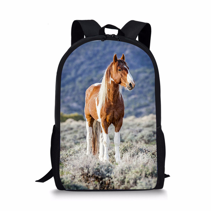 Forudesigns 3 Stks/set Wilde Paarden Schooltas Voor Jongens Orthopedische Rugzakken Schooltas Basisschoolleerlingen Mochila Escolar: RH0447C