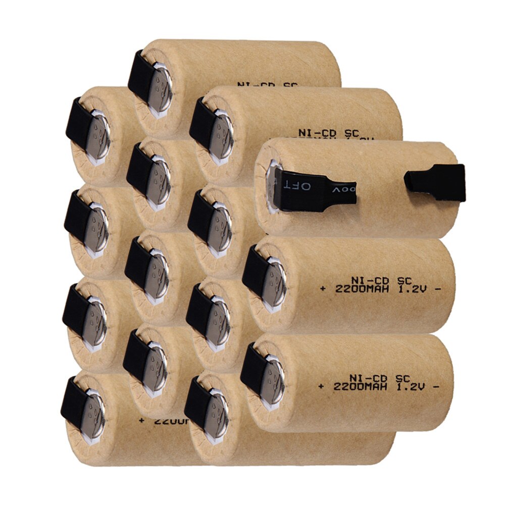 Lowest price 2-20 piece SC battery 1.2v batteries rechargeable 2200mAh nicd battery power tools akkumulator
