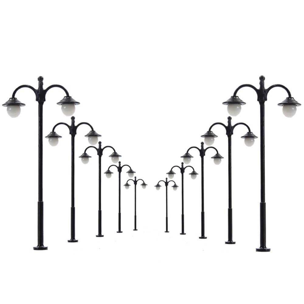 10pcs Model Railway Led Lamppost Lamps Street Lights HO Scale 6cm 12V LYM16 model outdoor lamp yard light leds