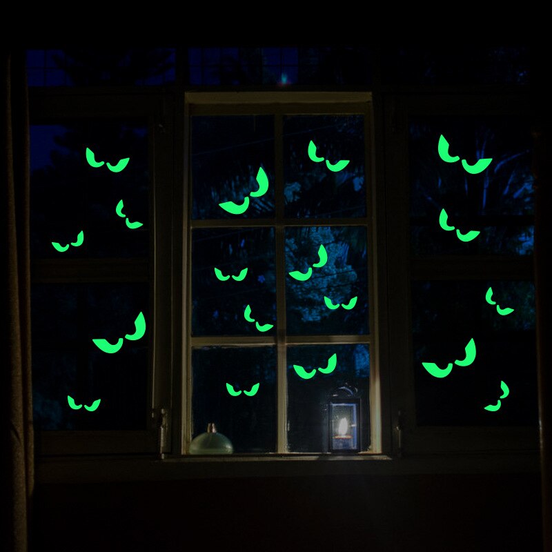 Halloween Glow Stickers Bat Lighted Window Wall Door Decoration PVC Waterproof Phone Laptop Computer Sticker Decor