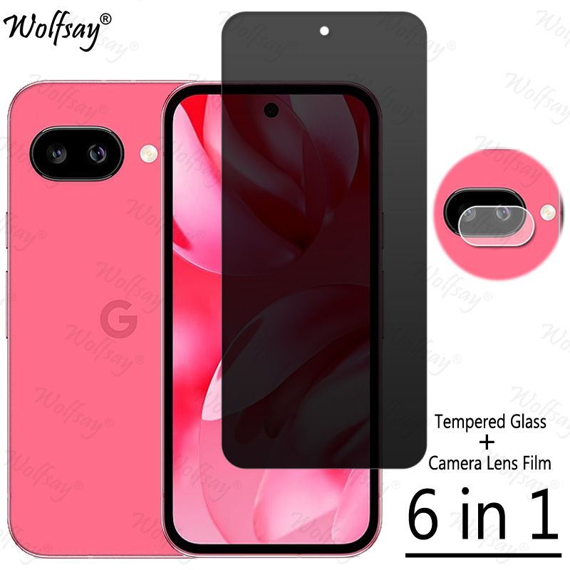 Protetor de tela de privacidade para google pixel 9a vidro temperado anti-espião para google pixel 9a vidro da câmera para google pixel 9a vidro