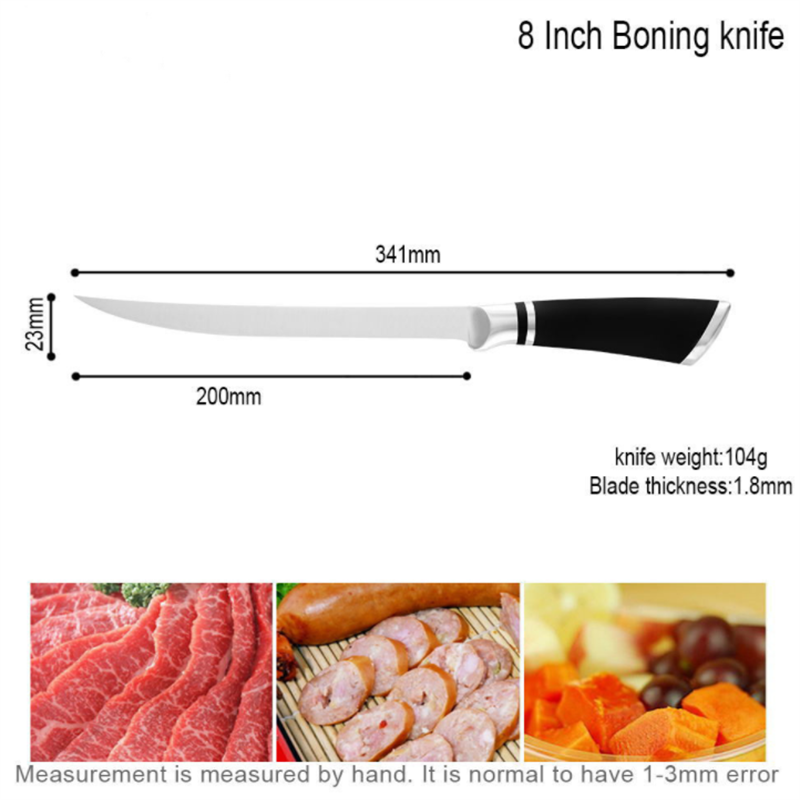 Cuchillo de cocina de acero inoxidable de 6/7/8 pulgadas, utensilio de para cocinar hueso de Chef, pescado, fruta y verdura
