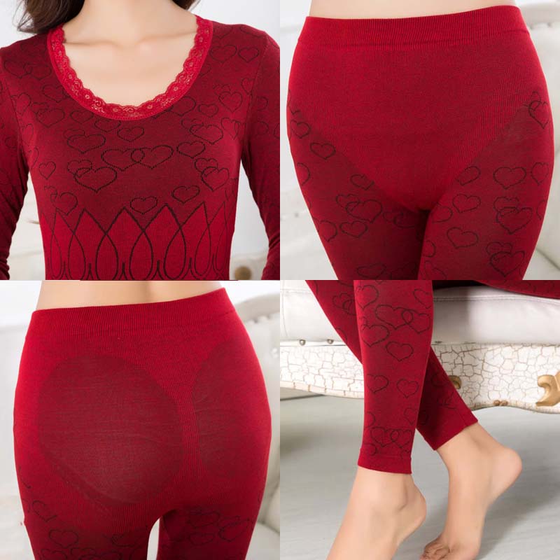 Queenral Long Johns For Women Thermal Underwear Set Second Skin Winter Female Thermal Clothing Women Body Shaped Pajamas Warm