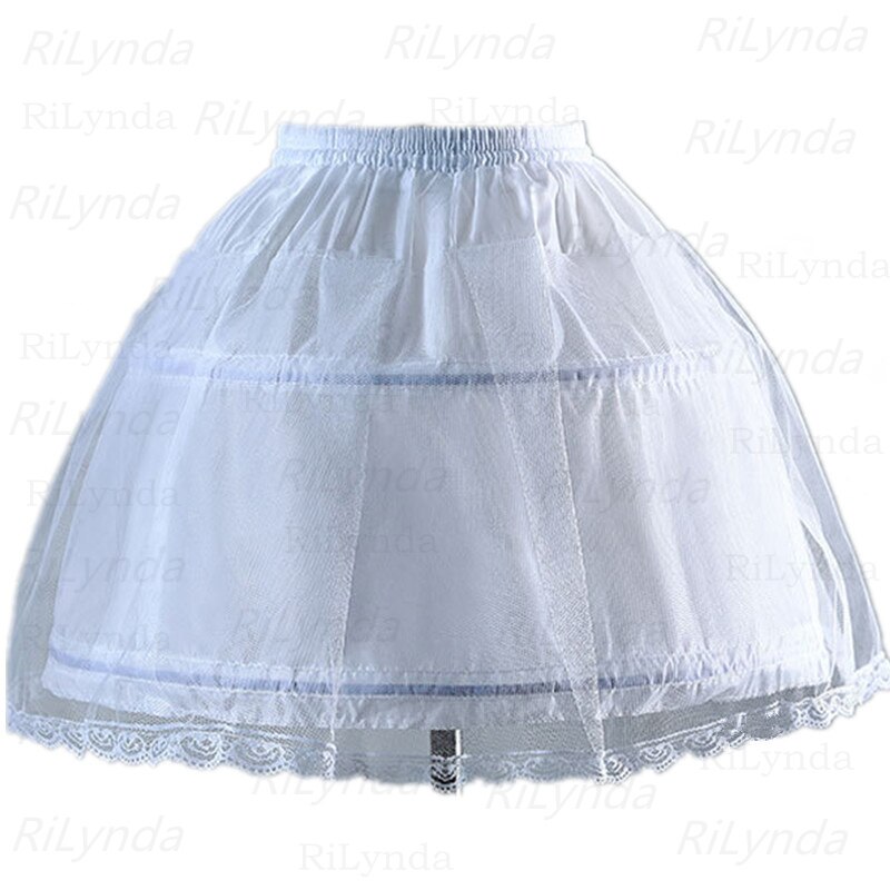 Kids Petticoats for Flower Girls Dresses Little Girls Crinoline 2 Hoop Skirt Petticoat Lolita Skirt Underskirt Vestido De No