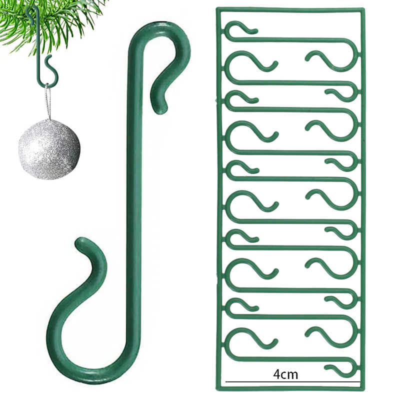 Ganchos de árvore de natal verde, pingente de suspensão de natal, mini cabide, bola, ornamento, gancho para guirlanda de ano novo, decoração de festa em casa: M