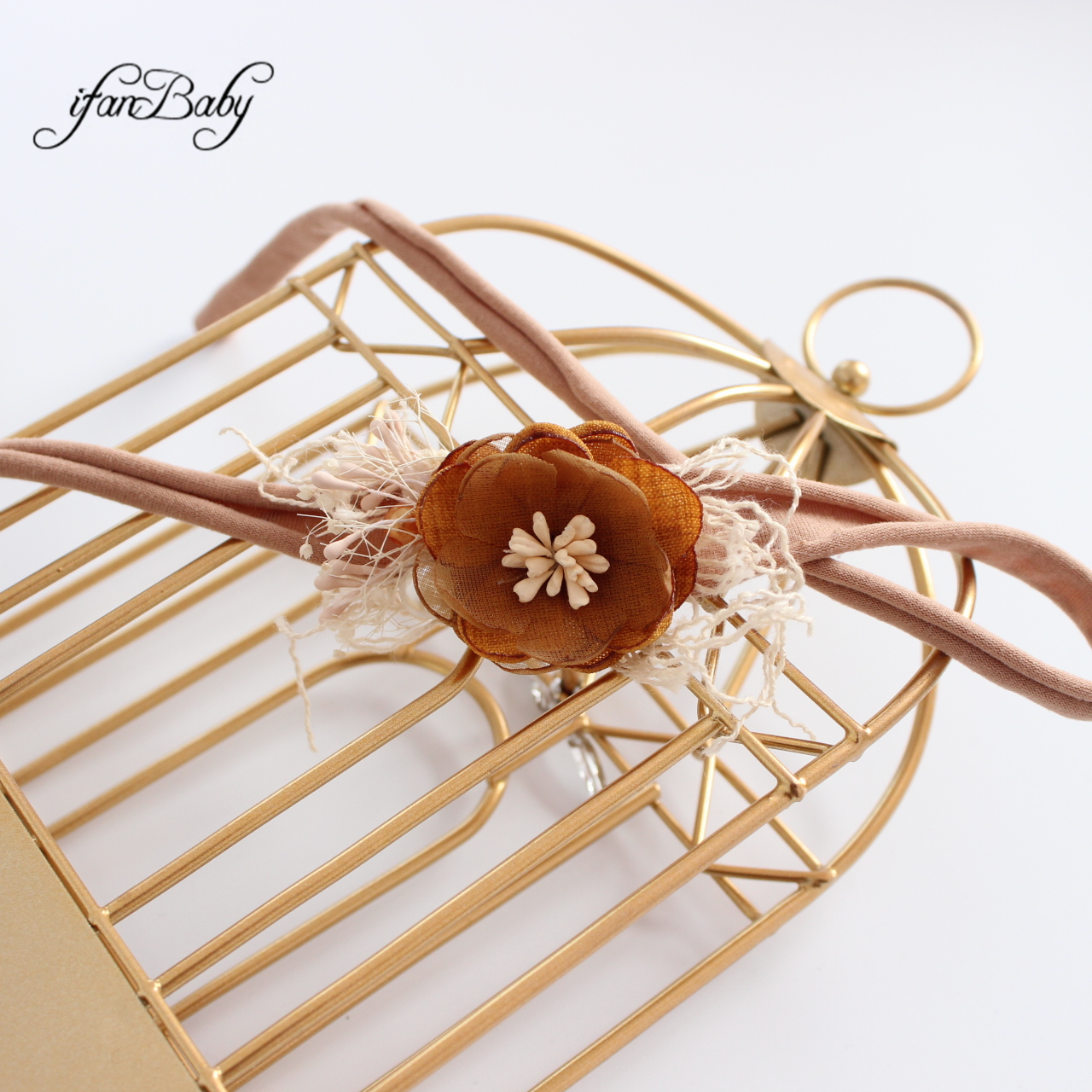 Diadema de flores rosas vintage quemada para niños y mujeres con diadema elástica de nailon con perlas: Azul cielo