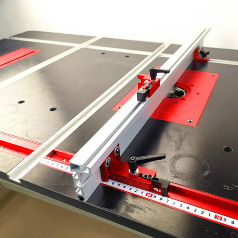 600mm/800mm profilé en Aluminium clôture 74mm hauteur avec t-pistes et supports coulissants connecteur de clôture de jauge d'onglet pour le travail du bois