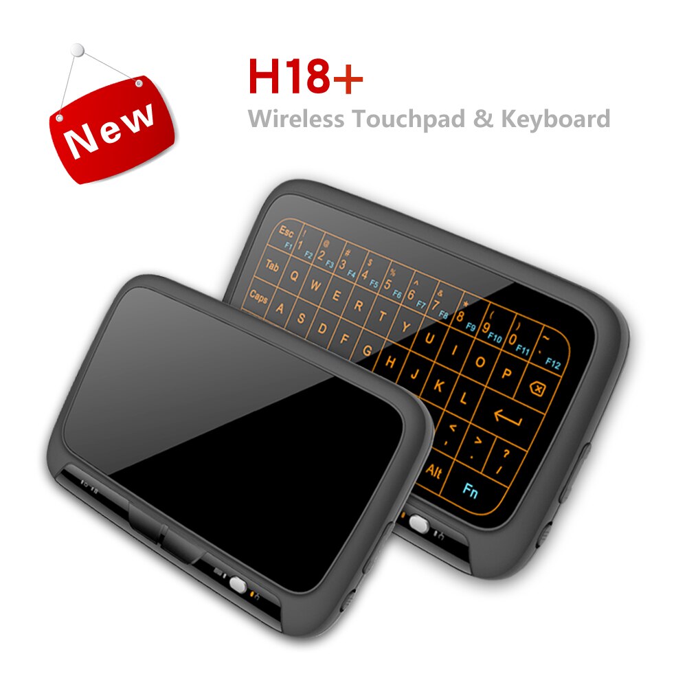 Heynow verlicht toetsenbord  h18 plus afstandsbediening air mouse en toetsenbord 2.4 ghz draadloos volledig touchpad voor android tv box pc