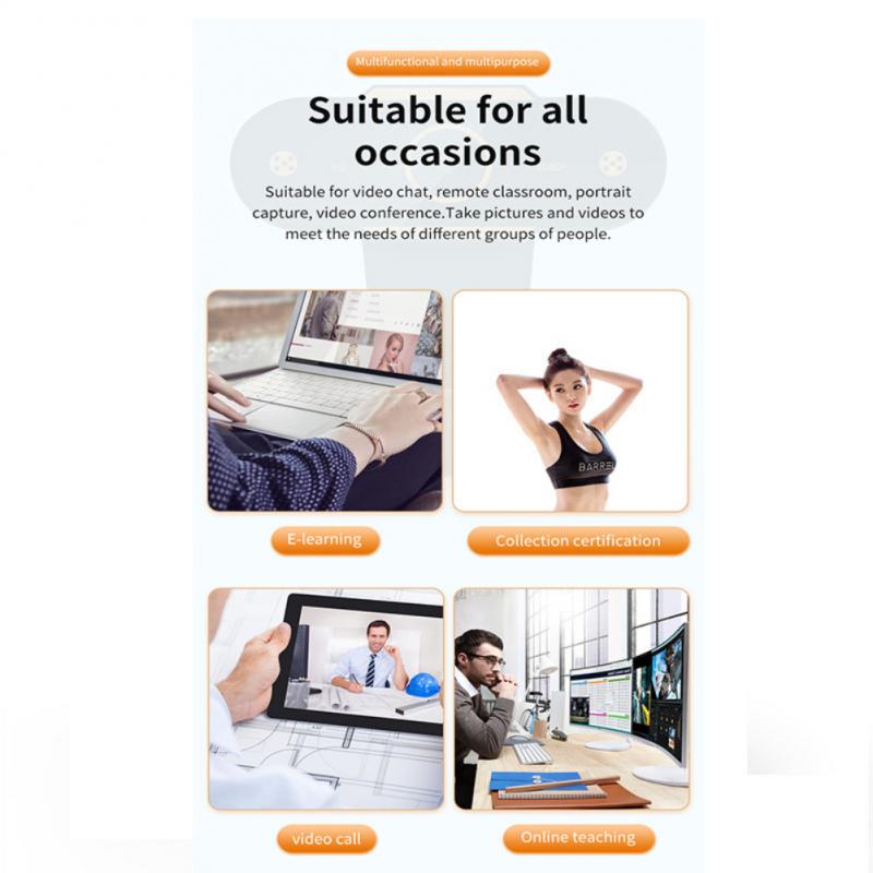 Webcam Full Hd 2K/1080P/720P/480P Video Web Cam Autofocus met Microfoon Usb Webcam 1080P Web Camera Voor Pc Desktop Laptop