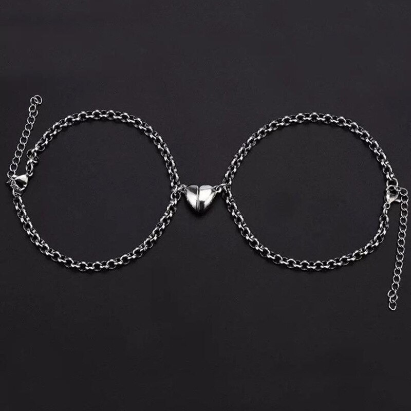 2 Stck Magnet Paar Armbinde Kubanischen Kette Charme Armbinde für Liebhaber Herz Gewinnen Gepaart Brazalete Schmuck Pulsera: 04