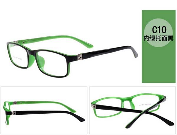 Ramme til optiske briller til børn dreng piger børn nærsynethed briller rammer ingen grad linser unisex ramme 8804: C10 grøn sort
