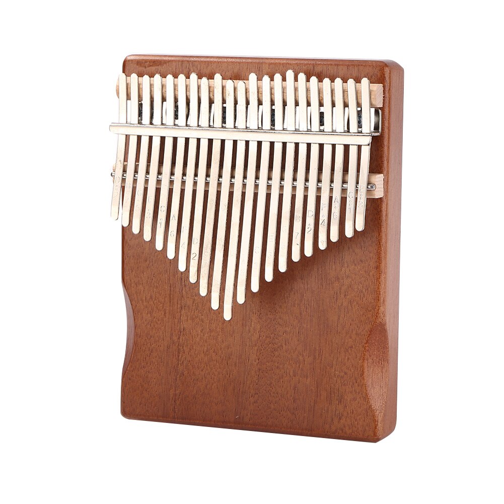 21 nøgler kalimba mahogni træ tommelfinger klaver mbira afrikansk sanza mbira med tuning værktøj noder musikinstrument dråber: 21 nøgler kaffe