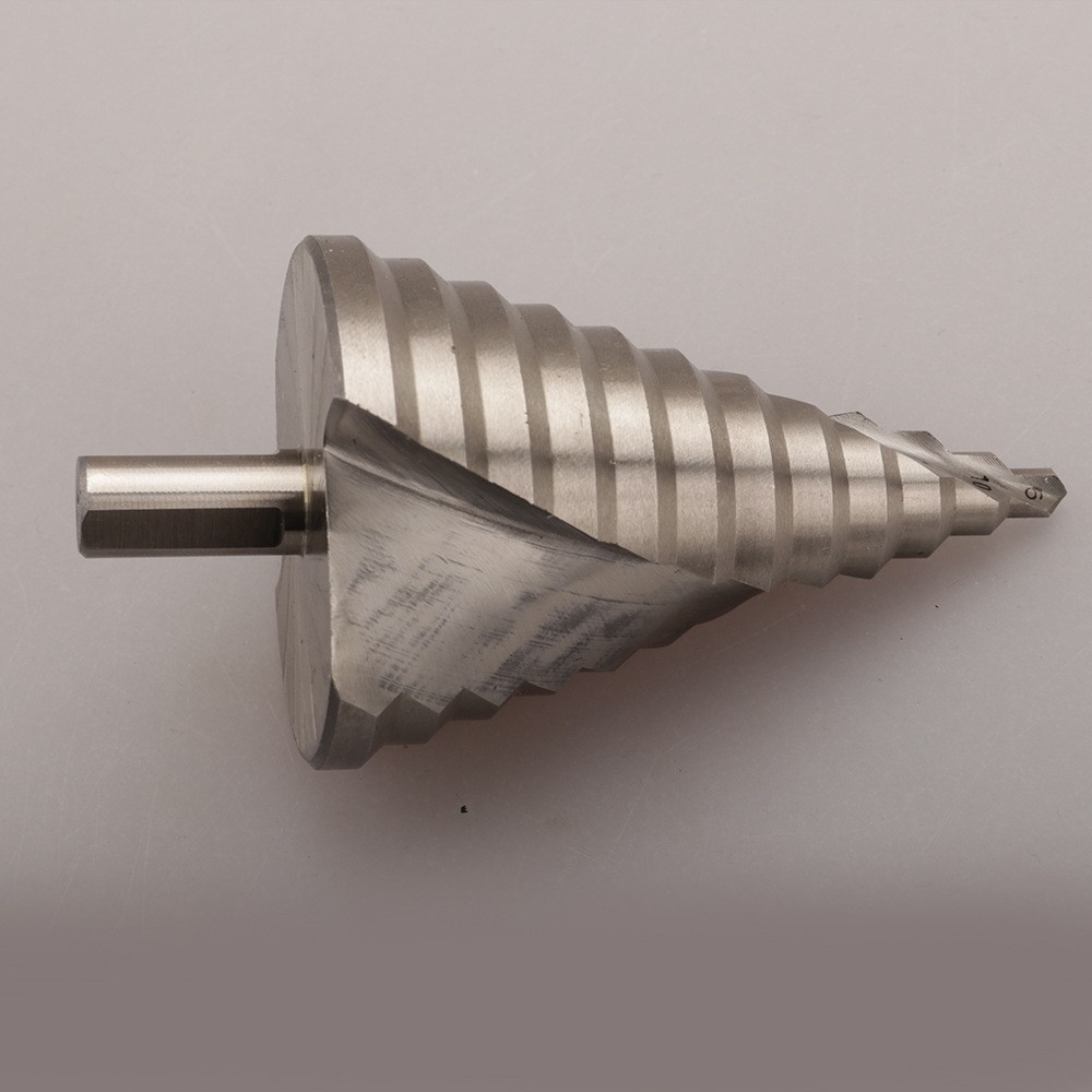 Spot spiral groove stepped drill 6-60MM pagoda stepped drill 4241 triangular handle open hole reaming tool