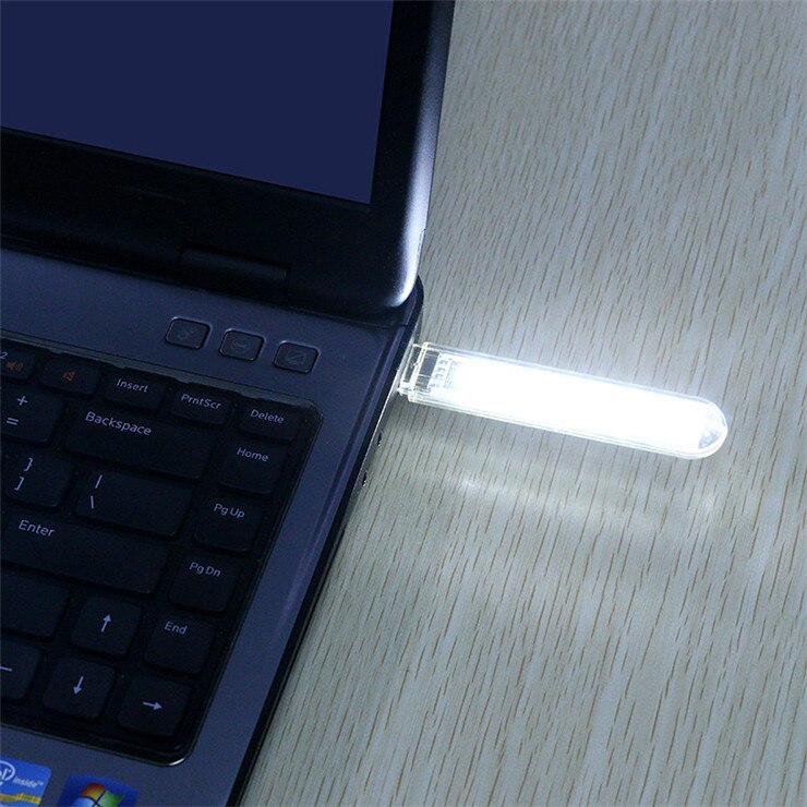 Auto Mini USB Led-lampen Auto Indoor Decoratie Voor Emergency Sfeer Bureau Boek Leeslamp Camping Nachtlampje: 8 LED White