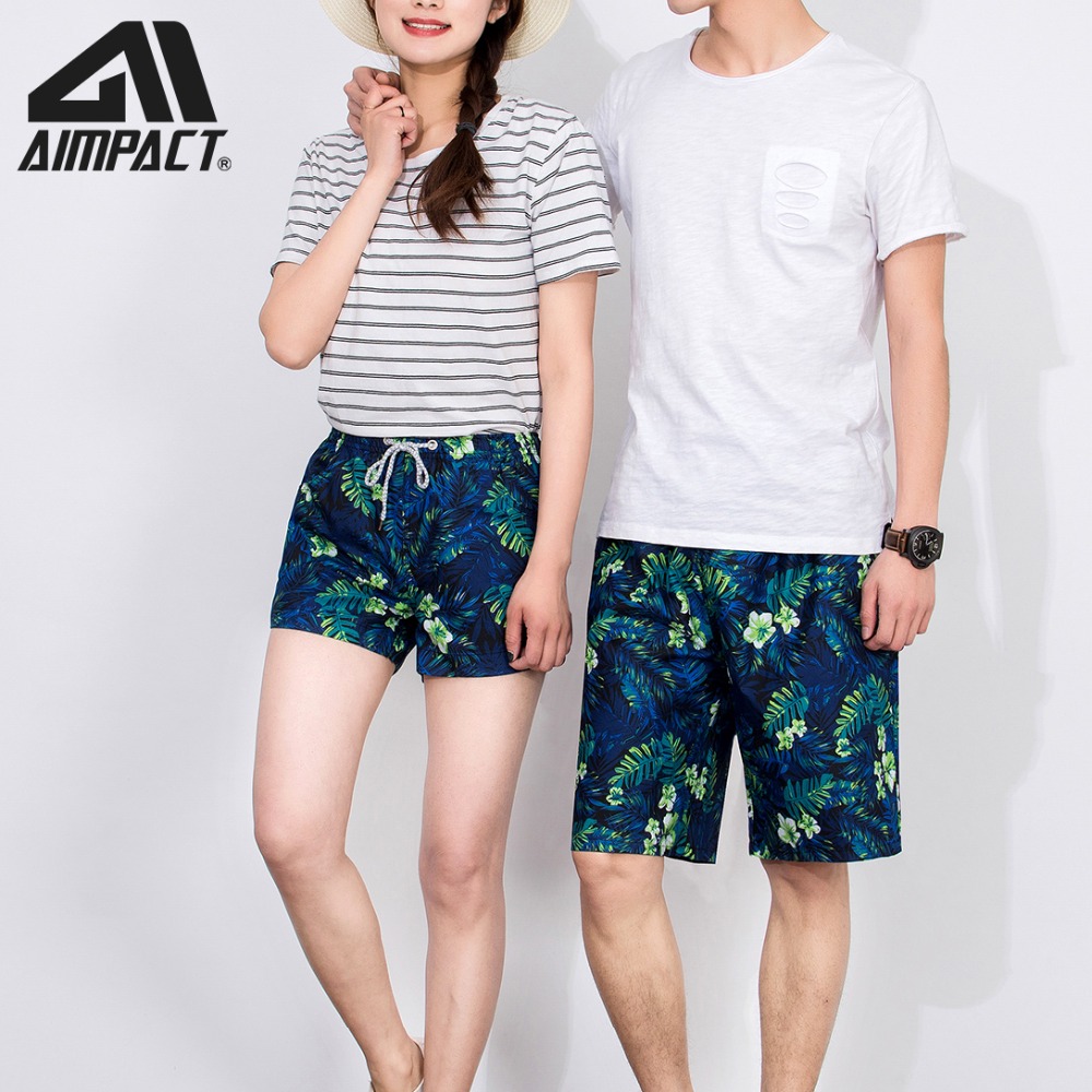 Men Print Board Shorts Swimwears Summer Quick Dry Surf Beach Shorts Swim Trunks Men Women Love Couple Swim Short