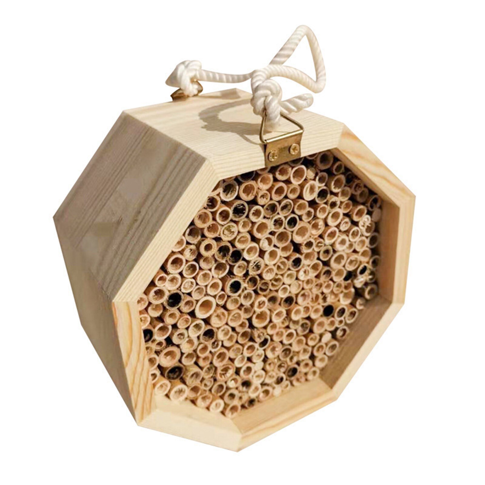 Mason Bee House Hanging Wooden Bee Hive Attracts Bee Pollinators To Enhance Pollination For Garden Farm Courtyard