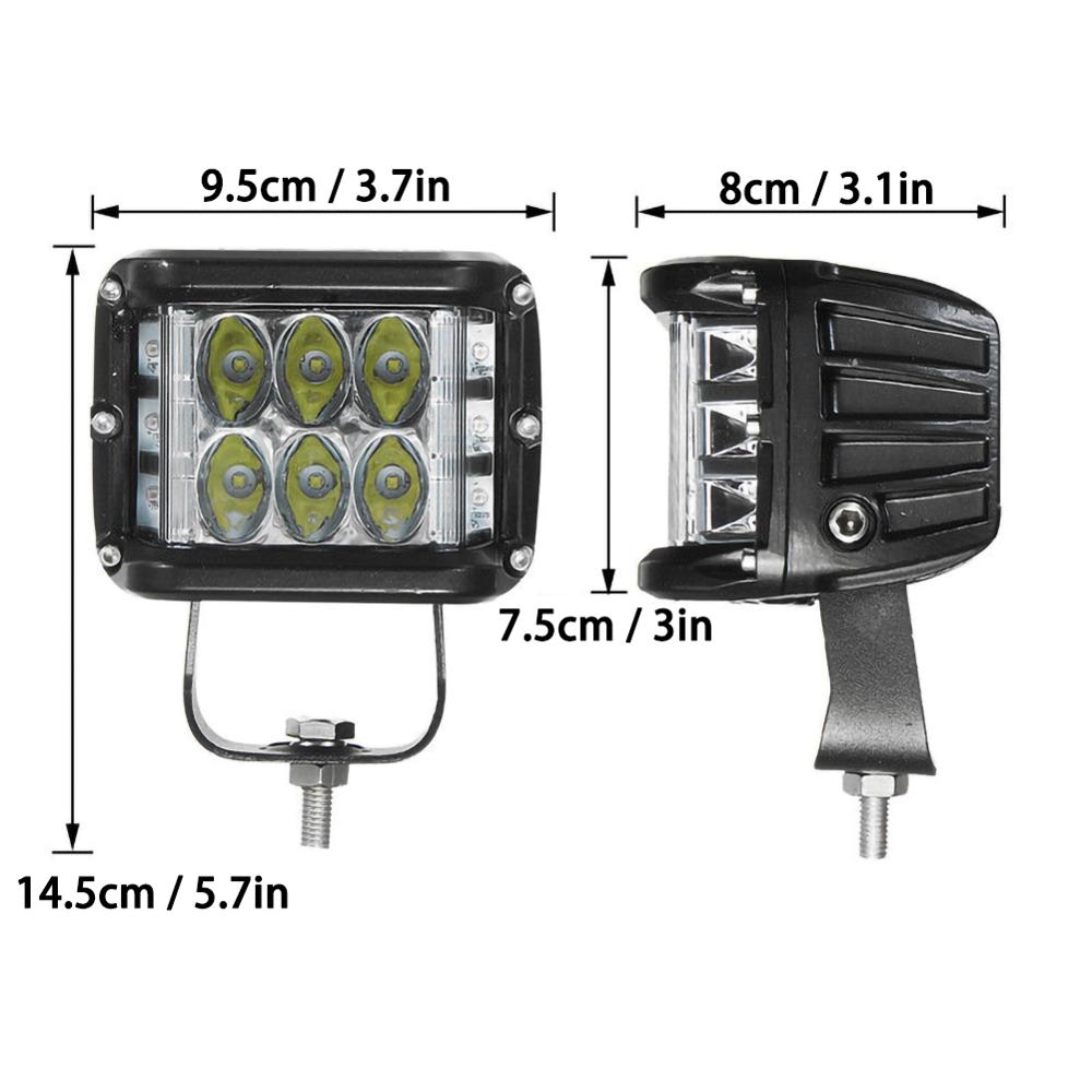 4 "tommers 12 ledet 90w arbeidslys 12v 24v 4 x 4 bil ledet søkelyset lys sideskytespoler kombinert bil lastebil ledet bar offroad tilbehør