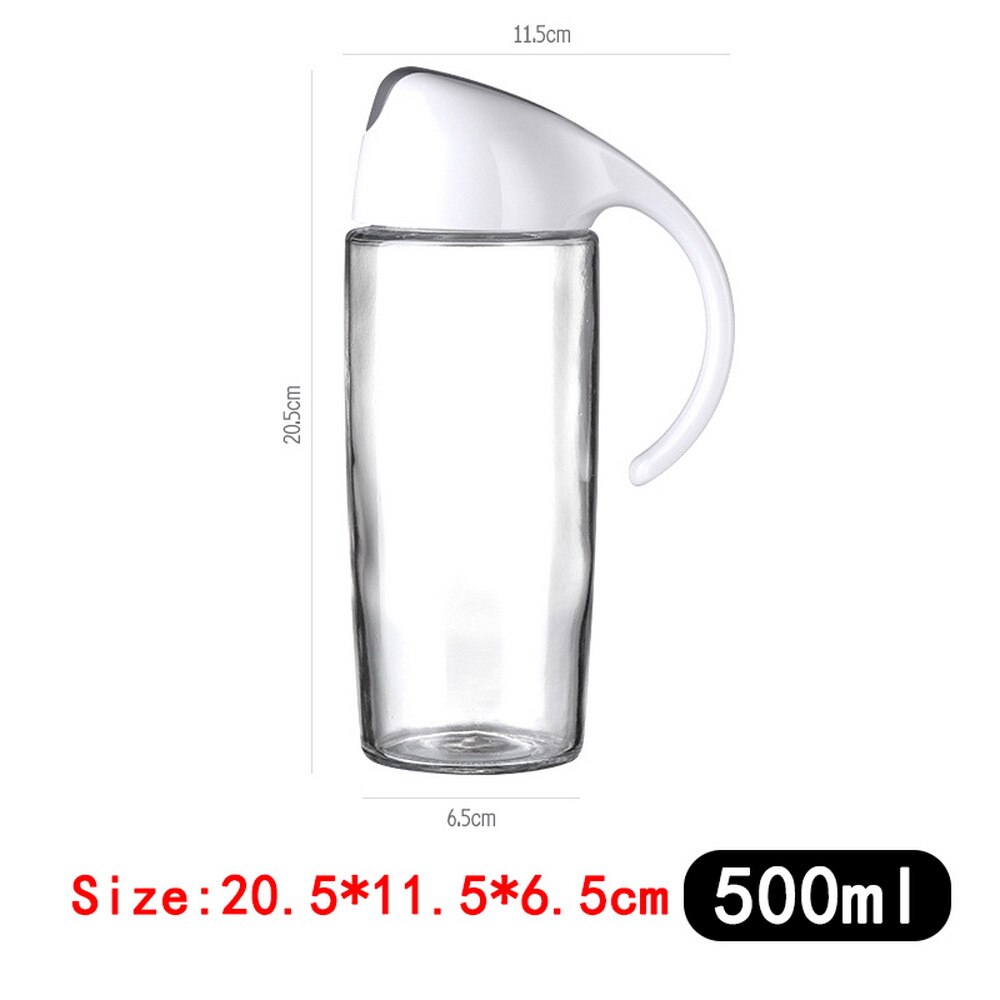 Olie Dispenser Glas Olijf Fles Pot Lekvrij Saus Azijn Fles Juskom Olie Schenker Fles Voor Koken Keuken Gereedschap: 500ML