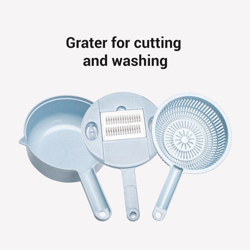 Multifunktionel grøntsagsskæremaskine rivemaskine multifunktions rivejern med 5 knive til hjemmekøkken tue 88
