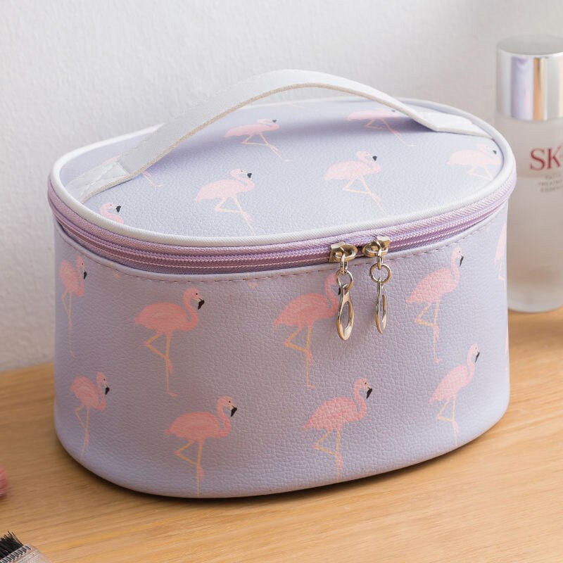 Bolsa de almacenamiento de cosméticos portátil de gran capacidad impermeable de con múltiples patrones, almacenamiento de viaje simple multifuncional: Púrpura