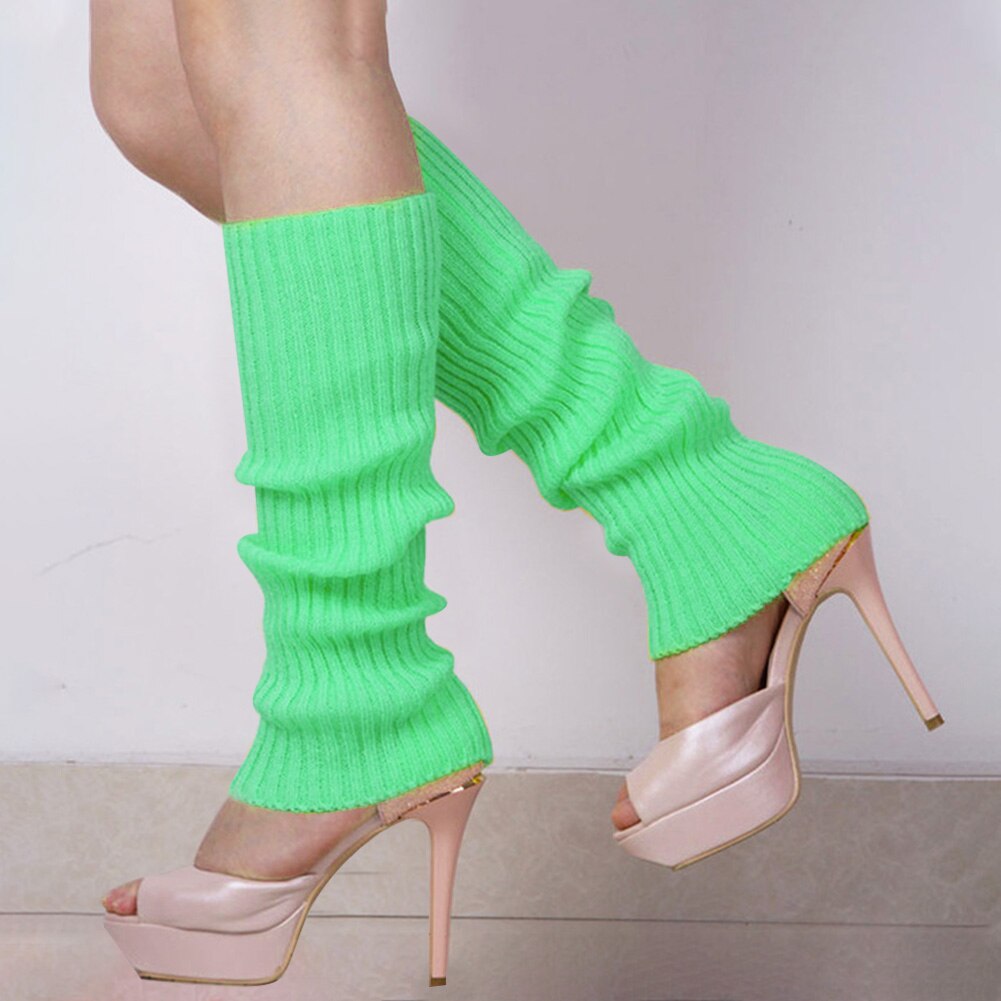 1 par de mallas tobilleras suaves para mujer, calentadores de piernas para mujer, puños de arranque para mujer, de punto acanalado, de color liso, protectores para fiestas al aire libre