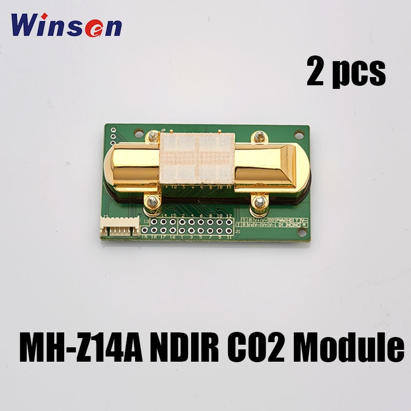 2 STKS Winsen MH-Z14A NDIR Infrarood Gas Module NDIR CO2 SENSOR Kooldioxide Sensor Module, UART, analoge Spanning Signaal