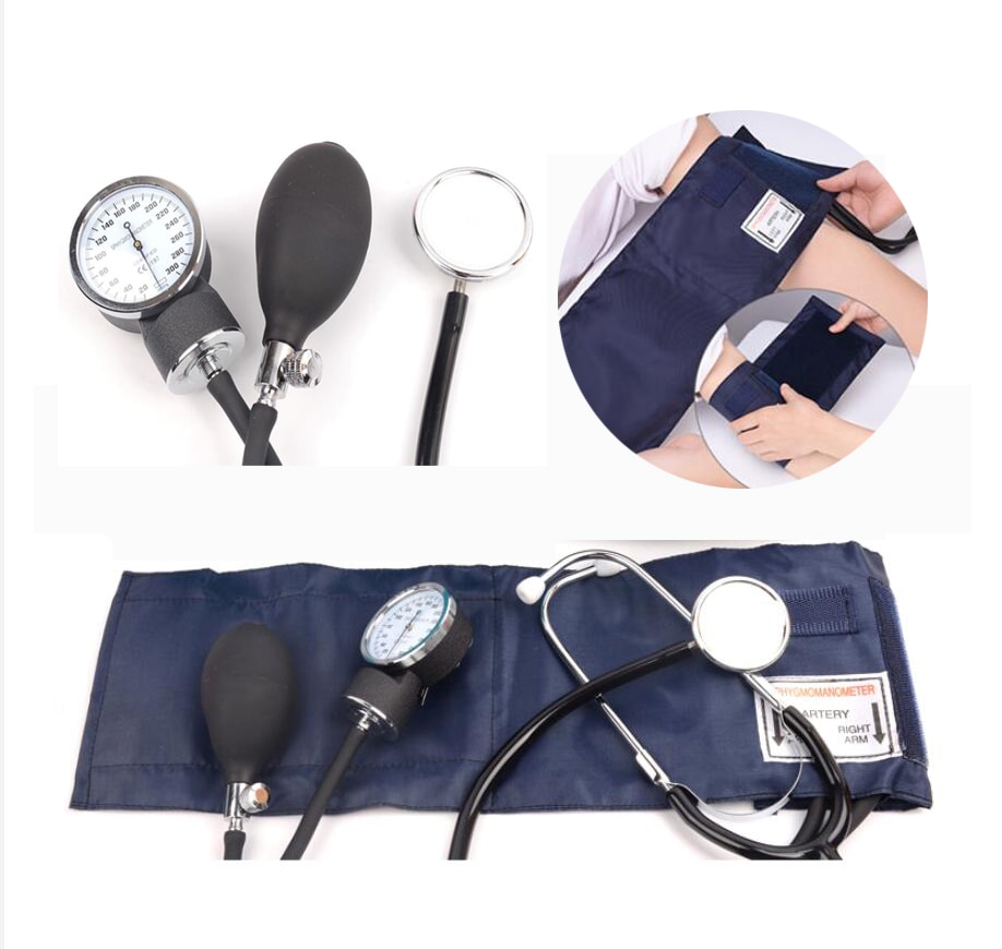 Klassieke Professionele Stethoscoop Handleiding Manchet Bloeddrukmeter Arm Aneroid Bloeddrukmeter Kit Met Manometer