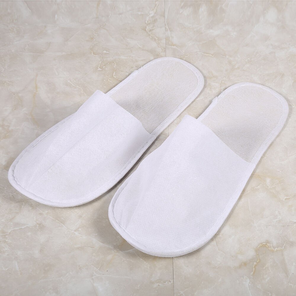 25 Pairs White Disposable Slippers Home Guest Slippers Hotel Travel Spa Shoes Hotel Party Disposable Slipper