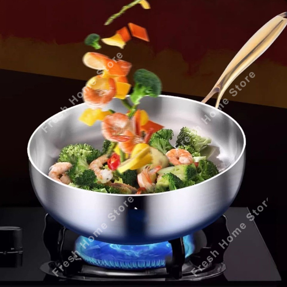 Sartén para freír, ollas antiadherentes, sartenes Wok de acero inoxidable 316, para el hogar, mesa de cocina eléctrica de inducción, utensilios de cocina, cacerola nueva