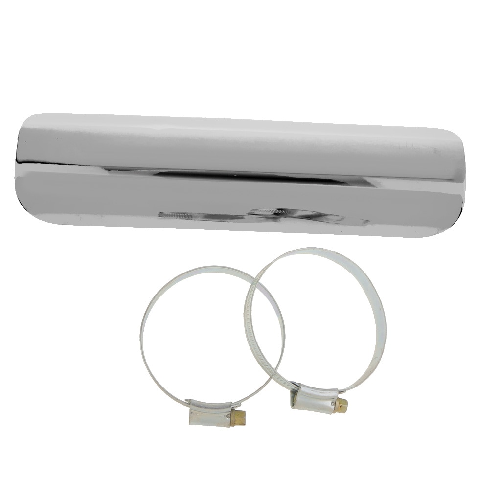 White Motorcycle Exhaust Muffler Pipe Heat Shield Cover Heel Guard Pipe Cover Guard Retro Heat Shield Flame Heat Sheet