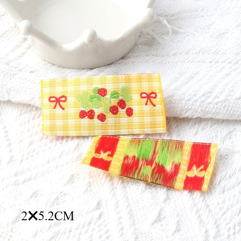 Tkane etykiety z kreskówek wiśniowych, naszywki z tkaniny, naszywki robić samodzielnego wykonania opasek robić włosów, ubrań, lalek, rękodzieła i akcesoriów: Miedzi