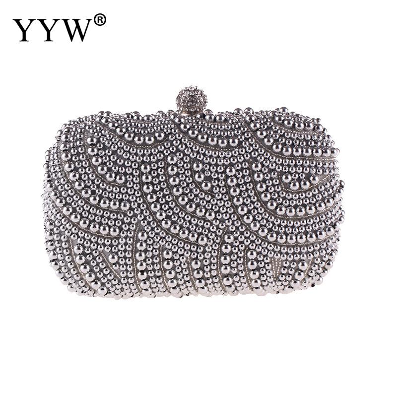 Luksus krystall perle hvit kveld clutch vesker kvinner veske bryllupsfest dame clutches veske