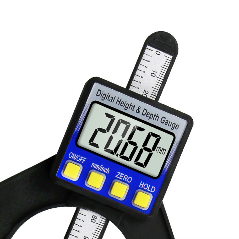 Digital Depth Caliper height gauge Digital Tread Depth Gauge LCD Magnetic Self Standing Aperture 0-80mm