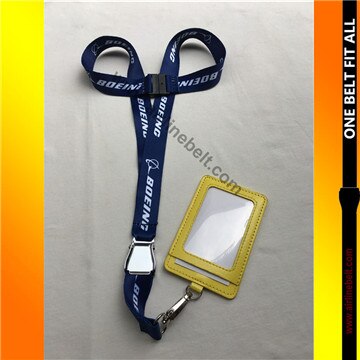 Blauw Boeing seat belt vliegtuig gesp lanyard met ID case houder voor pilot flight crew airman luchtvaart kantoor persoonlijkheid: yellow