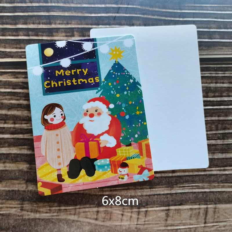50pc/lot Christmas Snowman Deer Merry Christmas Small Message Card Writable Card 6x8cm decoration card: 18