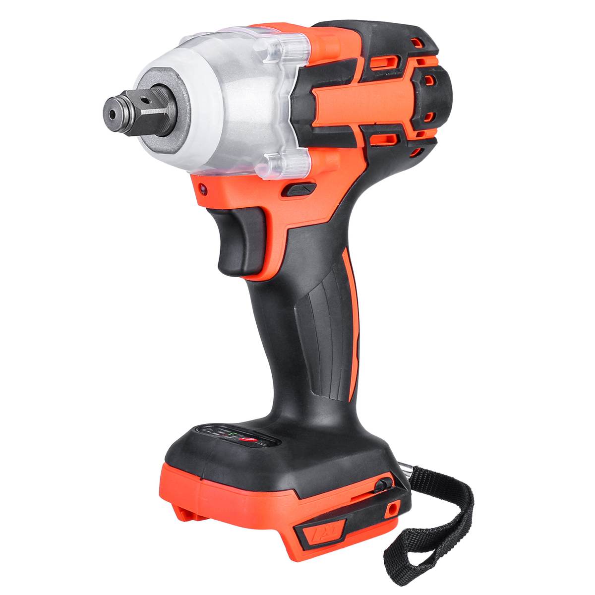 18V Electric Impact Wrench Driver 588Nm Cordless Brushless Wrench Screwdriver 1/2 Rechargeable Socket Wrench for Makita Battery: Red Orange