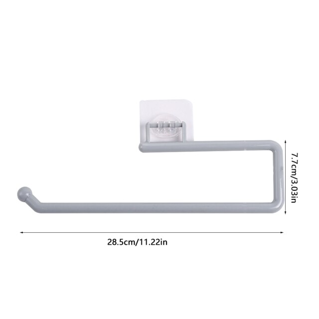 Tissue Hanger Plastic Paper Roll Holder Wall Mounted Towel Storage Rack Organizer Shelf for Kitchen Bathroom: Gray long