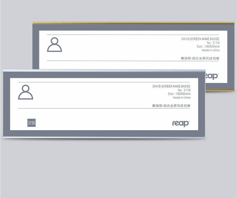 180*60mm Arylic Metal Label Frame Wall Mount Sign Holder Desk Name Signage Display Cover Room Door Sign Plate Paper Card Holder