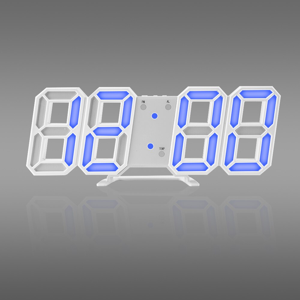 3D LED Wanduhr Moderne Digitale Tisch Uhr Alarm Nachtlicht Uhr Für Heimat Wohnzimmer Dekoration: Blau A